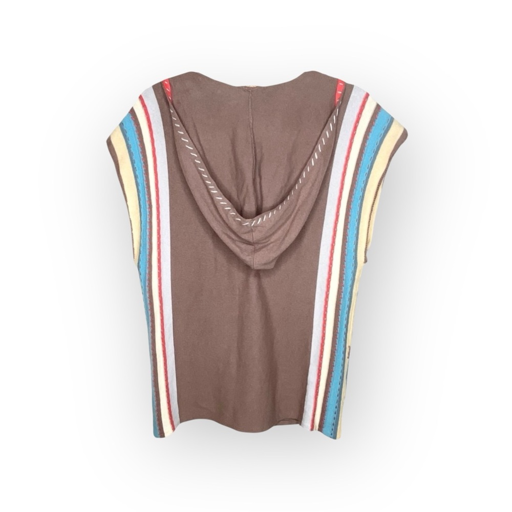new LaRok ༄ Cashmere Waterfall Sweater Hoodie ༄ Warm Cocoa Brown Stripes ༄ L - Picture 7 of 16